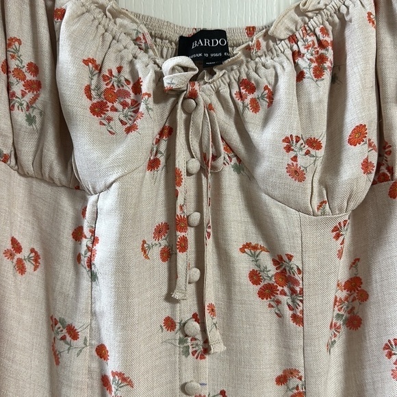 BARDOT Lucinta Floral Ruffles Mini Dress Sz 6 - Picture 4 of 12